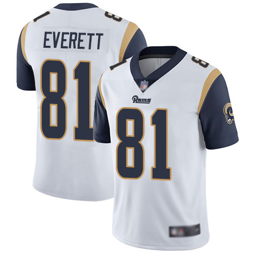 Los Angeles Rams Limited White Men Gerald Everett Road Jersey NFL Football #81 Vapor Untouchable